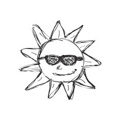 Simple doodle of a sun