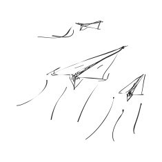 Simple doodle of a paper aeroplane