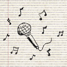 Set of cartoon style microphone N2