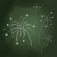 Set of cartoon style fireworks N3