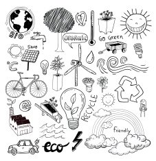 Doodle set - ecoeco vector illustration