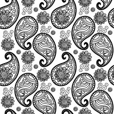 Vector seamless pattern with Indian ornament Turkish cucumber N2