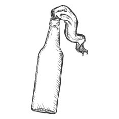 Vector Sketch Molotov Cocktail Bomb