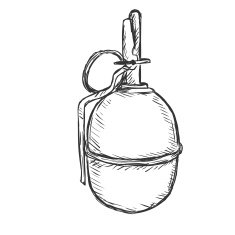 Vector Sketch Hand Grenade N3