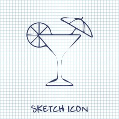 Icon of martini glass vector illustration