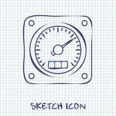 sketch icon of gauge