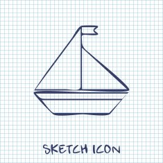 Vector icon of yacht
