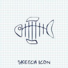 Vector icon of fishbone
