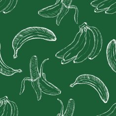 Vector Chalk Sketch Banana Pattern Background