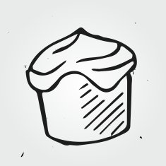 Tasty cake hand drawn