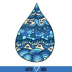 Vector element of nature - water or aqua
