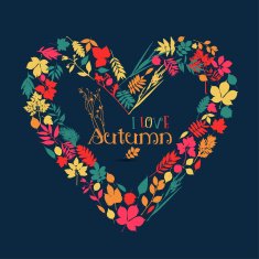 I love autumn Vector design illustration with heart N3