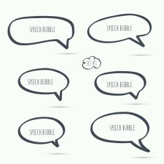 Set hand drawn speech bubble
