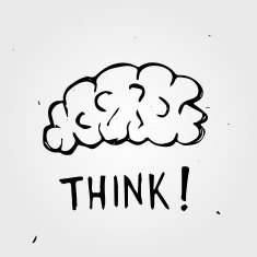 Hand drawn Brain Think