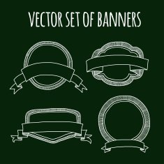 Vector set of doodle banners N2