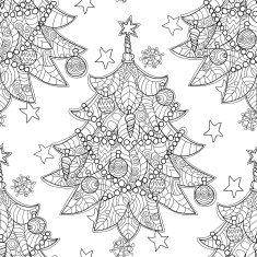 Merry Christmas zentangle fir tree doodle N3