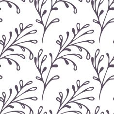 Hand drawn floral seamless pattern Web doodle background in black
