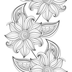 Vector Seamless Monochrome Floral Pattern N28