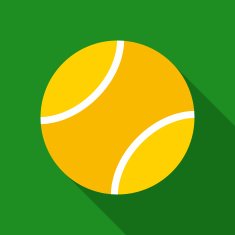 Tennis Ball in Flat Style