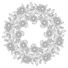 Vector Monochrome Floral Background N5
