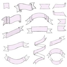 Vintage Color ribbon tape text placeholder N4