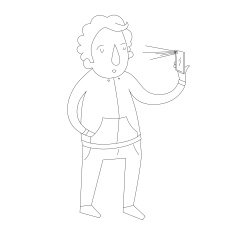 selfie man photo illustration vector