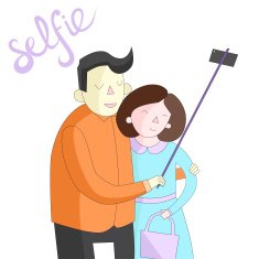 selfie photo illustration vector