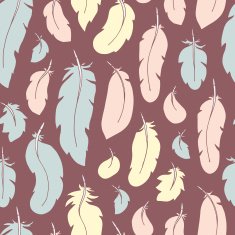 Colorful Feathers Vintage Seamless Pattern N2