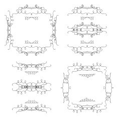 Hand Drawn ornamental borders and frames