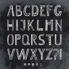 Fantasy hand drawn font in doodle style