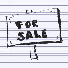 Simple doodle of a for sale sign