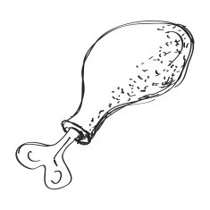 Simple doodle of a chicken drumstick
