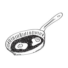 Simple doodle of a frying pan