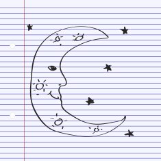 Simple doodle of a moon