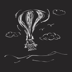 Simple doodle of a hot air balloon N3