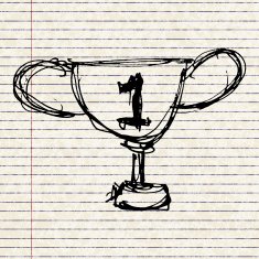 sketch drawing of a trophy