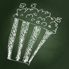 sketch drawing of a bucket popcorn