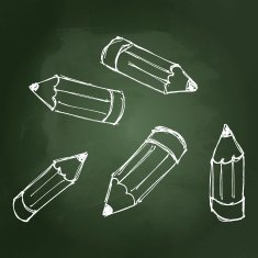 Set of cartoon styple pencils