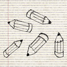 Set of cartoon styple pencils N2