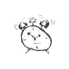 Simple doodle of an alarm clock