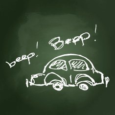Set of cartoon style car