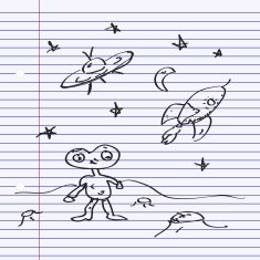 Simple doodle of a space alien N2