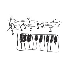 Simple doodle of a piano N3