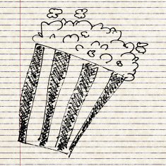 sketch drawing of a bucket popcorn N2