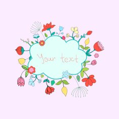 Frame flowers for text vector illustration