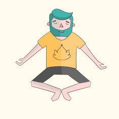 Meditation man vivid color vector illustration