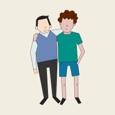 Friends color vector illustration