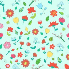 Seamless pattern color fowers vector illustration