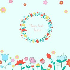 Heart and flowers vector illustration