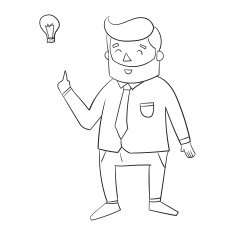 Hipster man beard with idea lamp for text N2